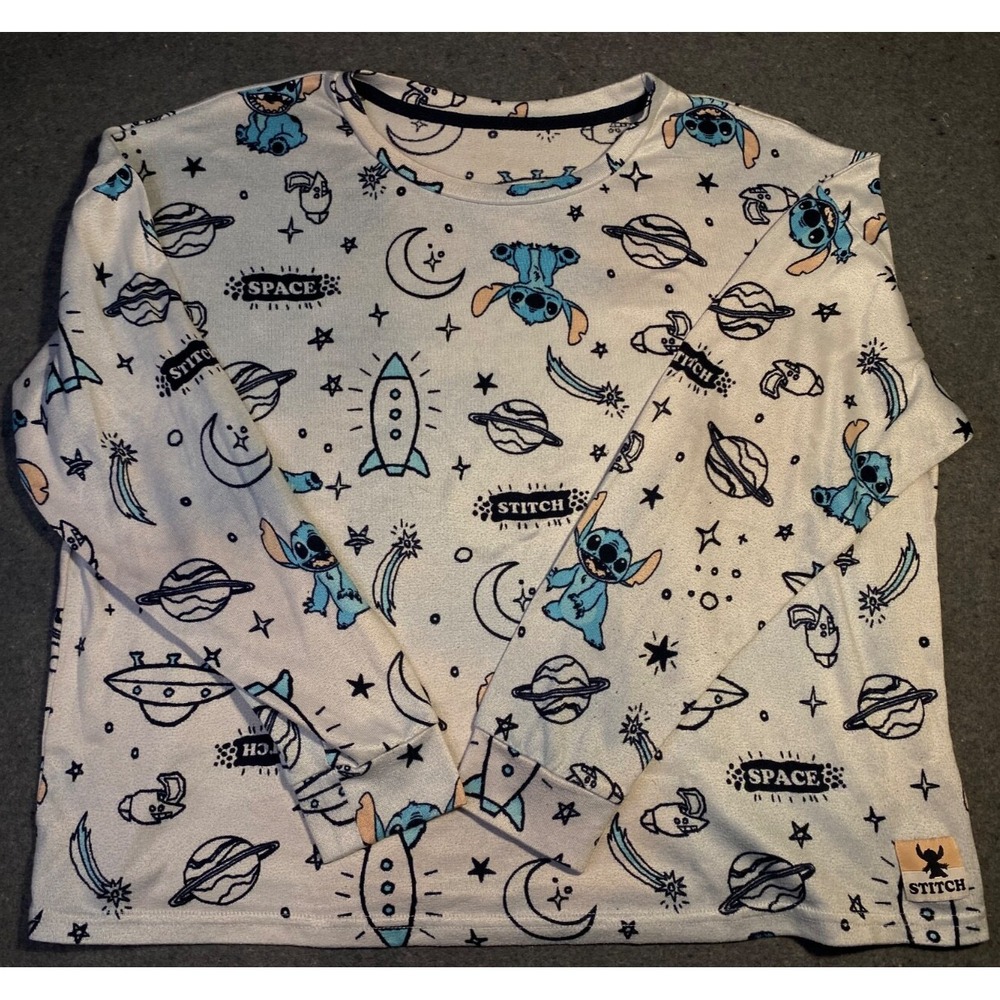 STITCH Disney SLEEPWEAR WOMEN'‎ TOP Long Sleeve LARGE (12-14) - Picture 3 of 8